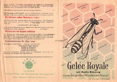 Royal Jelly - Organic Laufen Bavaria - Historical Advertising ~21x30cm