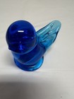 Vtg Paperweight Leo Ward Blue Bird of Happiness Art Glass Figurine Signed 1993 — photo 1