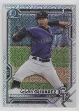 2021 Bowman Chrome Prospects Mega Box Mojo Refractor Helcris Olivarez 0zw1