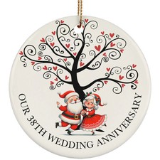 Funny Santa Couple 38 Years Ornament Our 38th Wedding Anniversary Christmas Gift