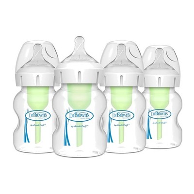 Dr. Brown s Natural Flow Anti-Colic Options+ Wide-Neck Baby Bottles 5 oz/150 ...