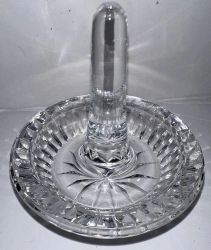 Vintage Waterford Cut Crystal Ring Holder 3”T Clear Glass Jewellery Decor
