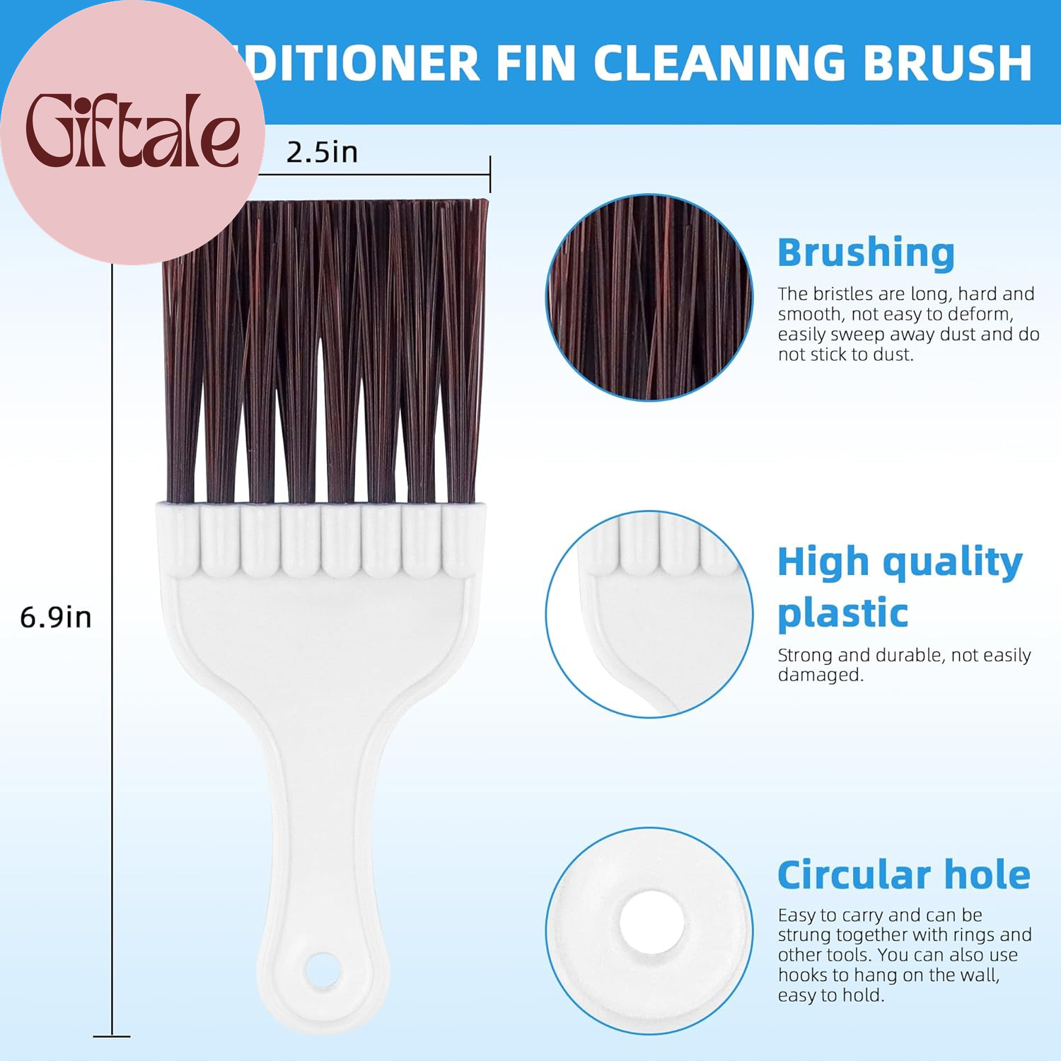 5 PCS Air Conditioner Fin Cleaner Set Include 3 Different Air Conditioner Conden