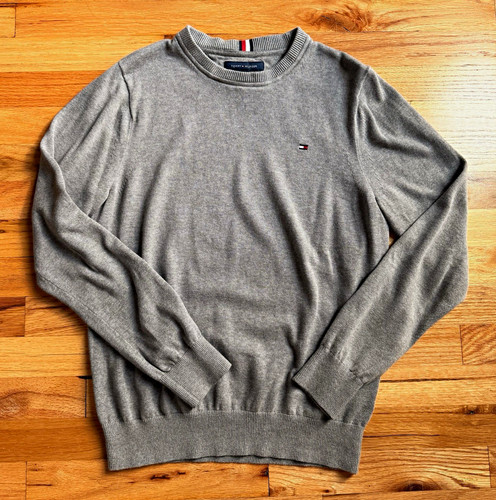 Tommy Hilfiger Gray Cotton Knit Crewneck Pullover Sweater Men’s S