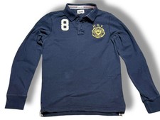 Tommy Hilfiger Men’s M Navy Vintage Long Sleeve Polo Shirt Denim Casual Top