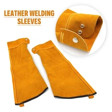 1 Pair Professional Welder Arm Sleeve Welder Leather Stitched Protect Welding 