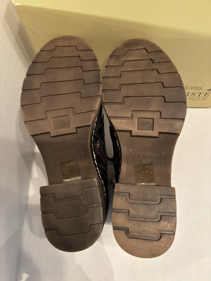 L’Artiste by Spring Step Fallinluv Leather Lace-Up Boots – Black-Multi Sz 6  057 - Image 4 of 4