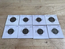 Vintage Estate Fresh Lot Of 8 Buffalo Nickles 1914-1958