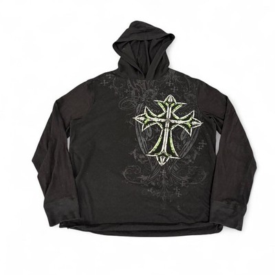 Y2K No Boundaries Salvation goth Emo lightweight hoodie  Sz S