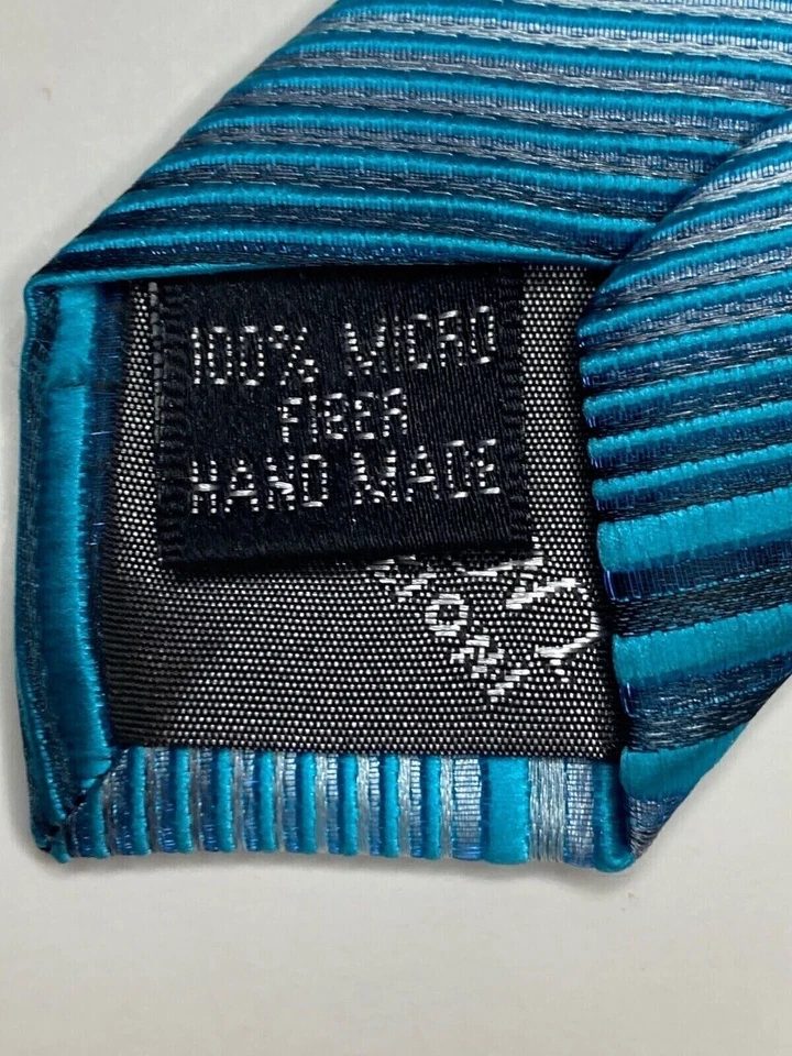 Corbata formal para hombre Milani Collection 61"Lx3,25"W azul/gris Foto 3 de 4