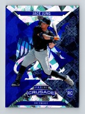 2025 Panini Crusade #90 Jace Jung Crusade Blue Cracked Ice