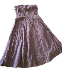 J. Crew Strapless Dress Size 2 100% Cotton Brown Textured Lined Fairy Core Earth