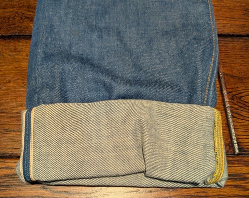 Evisu Heritage Selvedge Denim Button Fly Blue Jeans Painted Size 36x36 - UA01R3 - Picture 18 of 24
