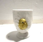 Vintage Westmoreland Milk Glass Baby Chick Hatching Egg Cup  Easter 3"