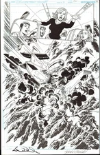 JERRY ORDWAY/ DAN DIDIO SIGNED CHALLENGERS, PG. 4 SPLASH INK ART! FREE SHIPPING!