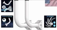 Universal Wireless Bridge Mount Bracket Outdoor Antenna J-Pole Wall Pole 2-Pack
