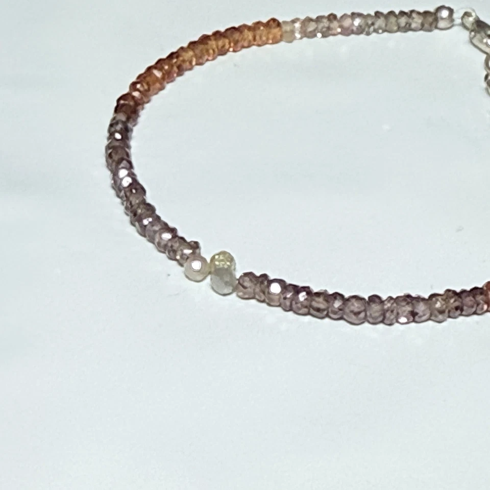 24.8ct Tundra Sapphires Diamond Briolettes handmade gemstone Beaded bracelet Sz7 - Image 4 of 4