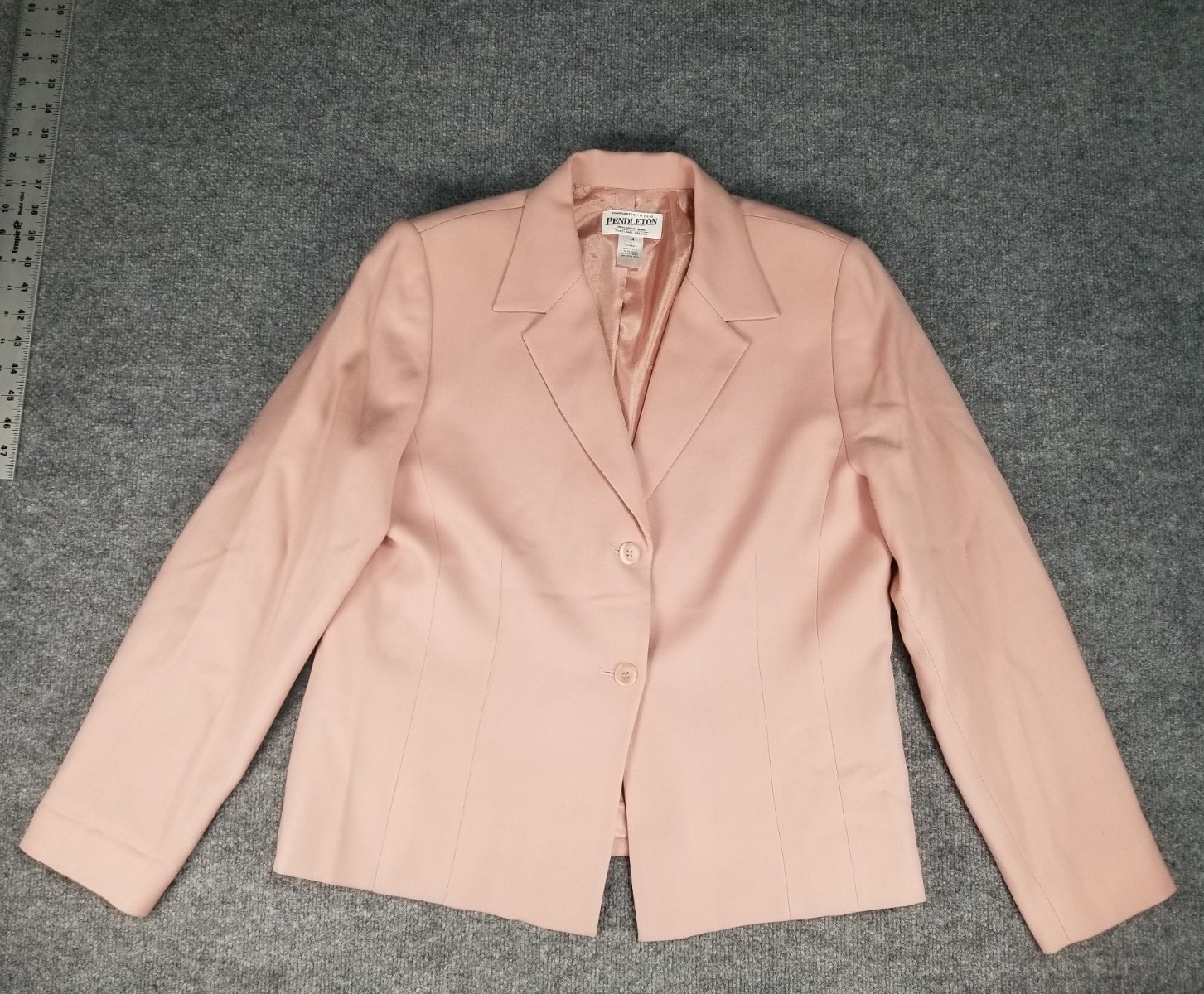 Pendleton Vintage Women’s Size 14 Pink 100% Virgin Wool Jacket & Skirt Suit