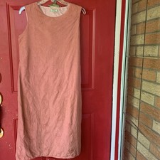 Vtg Tommy Bahama Dress Womens Large Mauve Pink 100 Silk Sleeveless Knee Y2k 90s