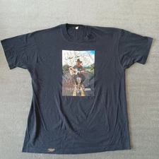 Vintage Willie Nelson T-Shirt Mens XL Black Screen Star Don't Mess With Texas