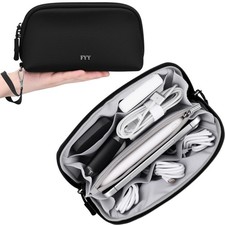 Travel Cable Organizer - 8 Compartments Lightweight Water Resistant Tech Pouc...