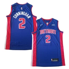  MEN All Stitched Cade Cunningham Jersey Blue/Red