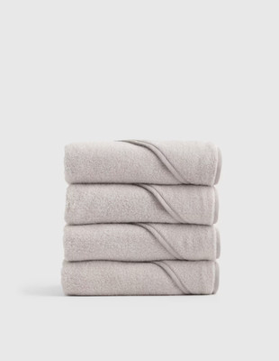 NWT QUINCE ORGANIC TURKISH BABY HOODED TOWEL SET 4 PC 100% COTTON LIGHT GREY $60