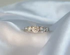 Vintage Sterling Silver 925 Cubic Zirconia CZ Engagement 5 Stone Ring Size 8