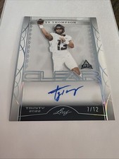 2022 Ty Thompson Rookie Card Auto Leaf Trinity 1/12 CA-TT1 clear. rookie card picture