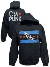Return of CM Punk Blue Logo Black Pullover Hoody