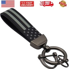 American Flag Car Keychain with Zinc Alloy Ring, Men Car Accessories