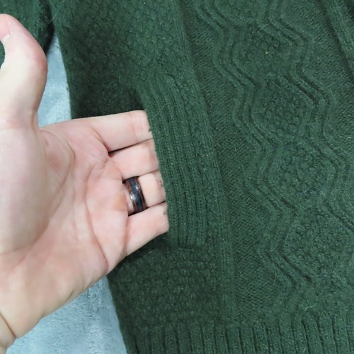 DULUTH TRADING Strickjacke Pullover Damen mittelgrün Wollmischung geknöpfte Taschen - Bild 5 von 13