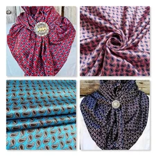Wild Rag Scarf Western Cowboy Buckaroo Scarves Bandana Cowgirl Silky Paisley