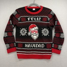Holiday Time Womens L (10-12) Feliz Navidad S...
