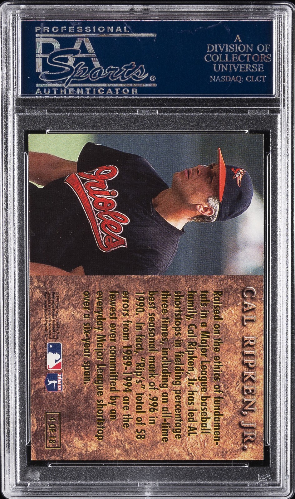 1996 ULTRA PRIME LEATHER #4 CAL RIPKEN JR. PSA 10 view 2