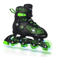 Adjustable Children's Inline Skates with PU Flash Wheels, Small- 10C-13C Green