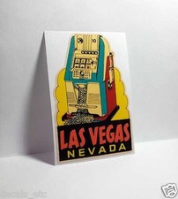 Las Vegas Slot Machine Vintage Style Travel Decal Vinyl Sticker Luggage Label