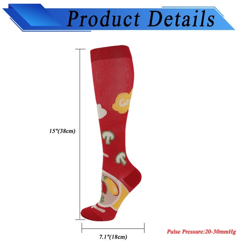 5 Pairs Compression Socks Nurse Women's 20-30 mmHg Running Knee High Stockings - Picture 14 of 22
