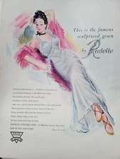 1944 Womens Radelle  Sculptured Gown Lingerie Riggs Art vintage ad