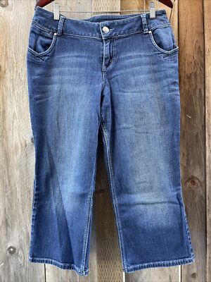 Lane Bryant Women's Whiskers Capri Jeans Size 16 Stretch Dark