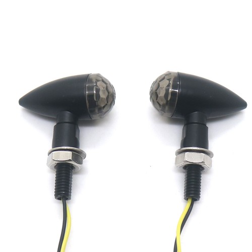 Black Metal LED Mini Bullet Smoke Spherical Lens Turn Signal Indicators Light - Picture 7 of 9