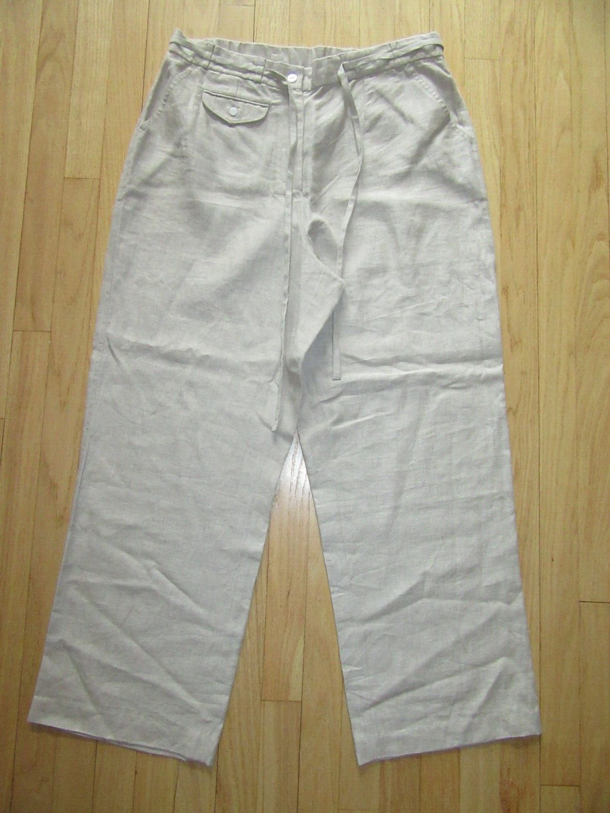 ALTRA 24N NWOT ALTRO PANTALONI DI LINO MEDICINA MARCUS TASCHE KAKI TAGLIA 2X!