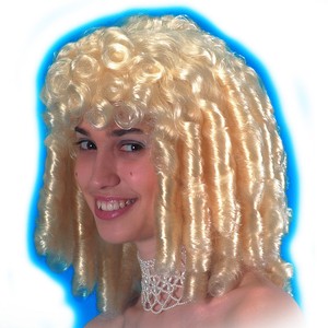 Perruque de marquise blonde avec anglaises costume soirée deguisement  halloween | eBay
