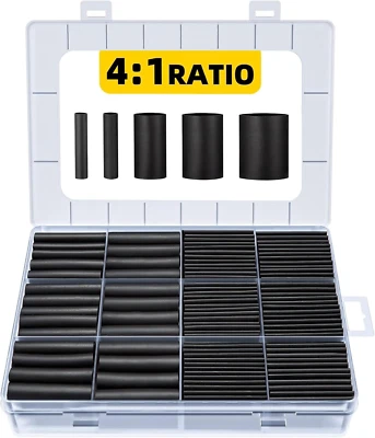 EVENTRONIC 4:1 Schrumpfschlauch Set Mit Kleber, IP68 Schrumpfschlauch Wasserdicht, 196 Stüc