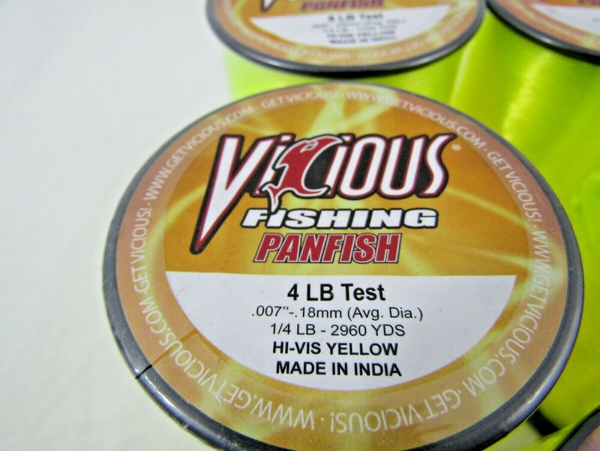 VICIOUS PANFISH HI-VIS YELLOW FISHING LINE #2-#10lb Spools VICIOUS PANFISH HI-VIS YELLOW FISHING LINE #2-#10lb Spools