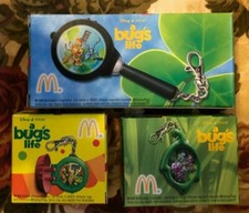 3 Watches 1998 A BUG'S LIFE "Clip-Tock Watches" McDonald's Happy Meal Toys NIP