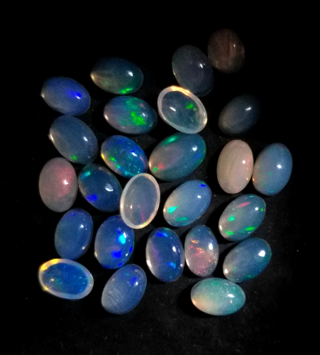 Natural Ethiopian Opal Oval 6*4 M Loose Gemstone Cabochon 25 Pcs Lot 7 Ct - Picture 3 of 4