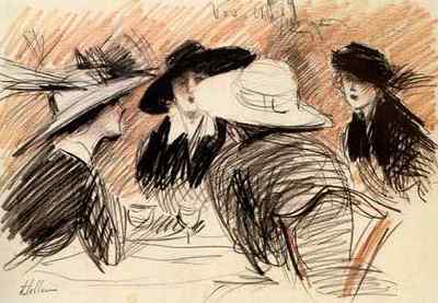 Blechschild Helleu Paul Cesar Ladies At The Ritz New York A4 12x8 Aluminium