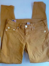 TRUE RELIGION "HALLE" Low Rise Jeggings Gold SZ 29X28 Made in USA