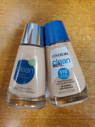 2 Pack: Covergirl Clean Matte Liquid Foundation #505 Ivory (9813-R8P3a) - Picture 4 of 5